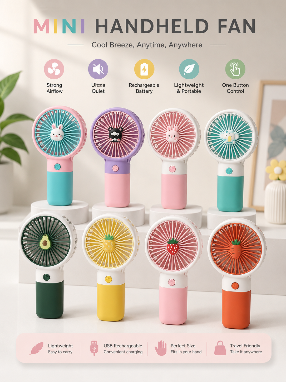 mini rechargeable handheld fan