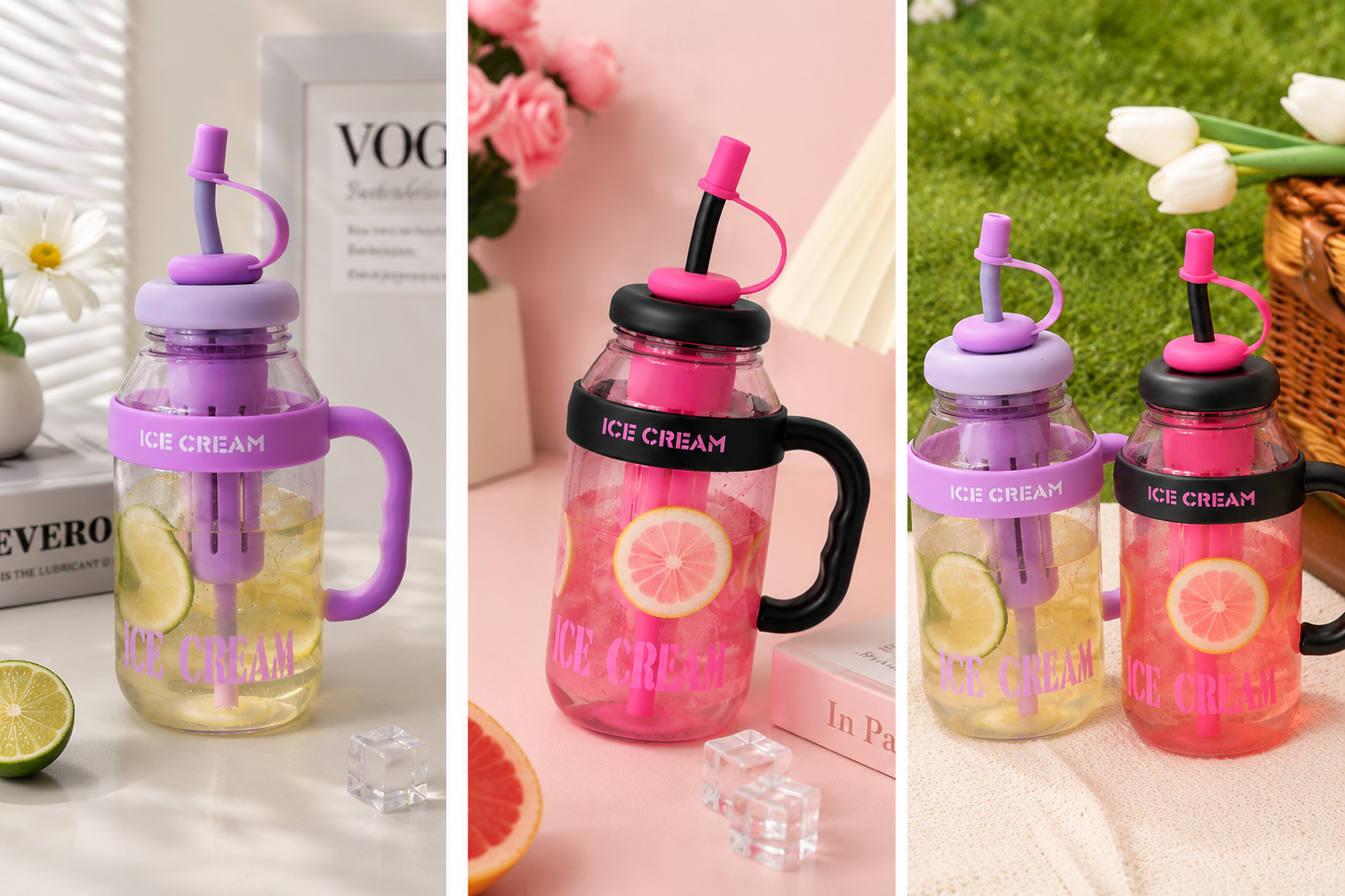 Premium Fruit Infuser Water Bottle with Straw & Handle